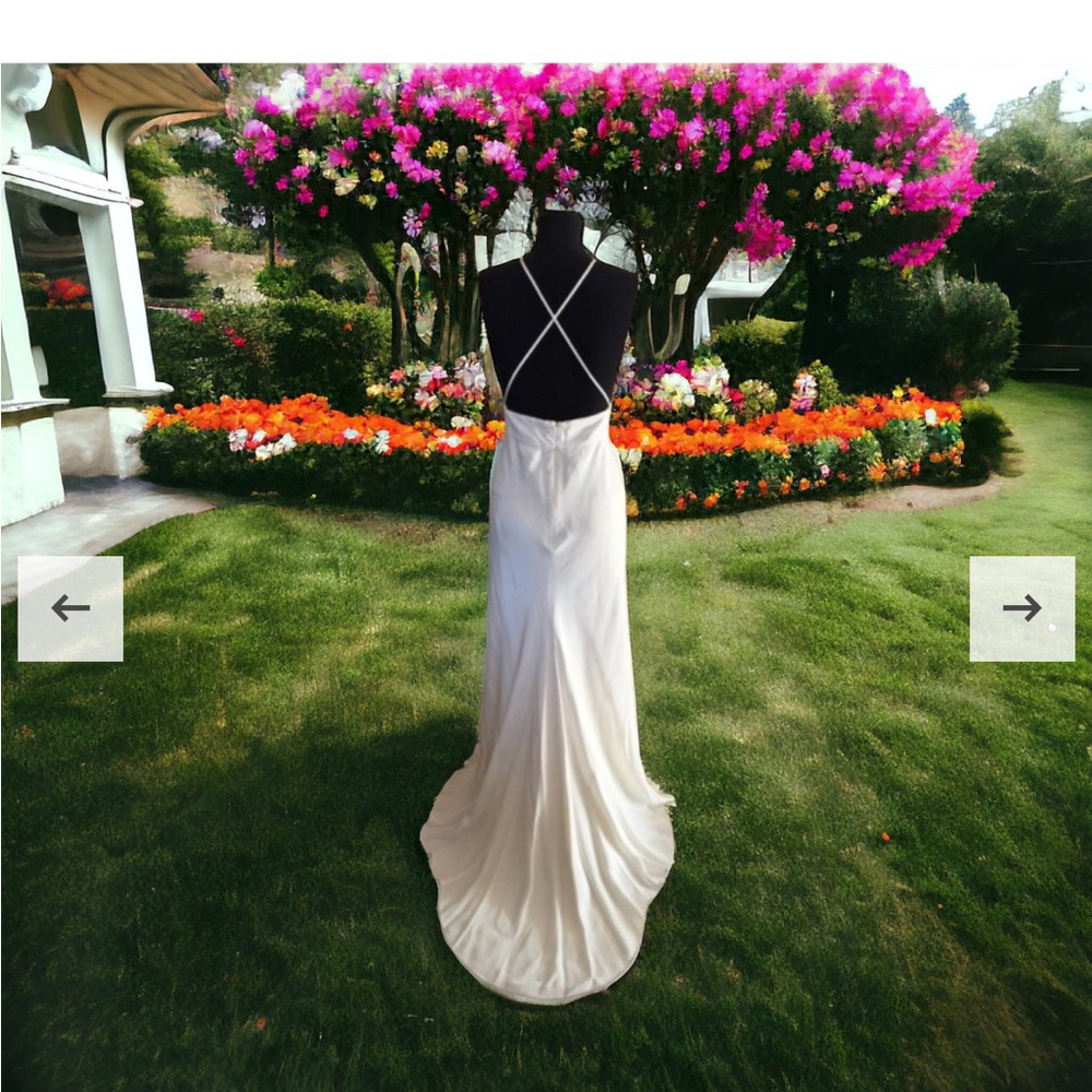 J. Crew ivory silk Madalyn minimalist wedding dress with train NWT 6P - Picture 11 of 12